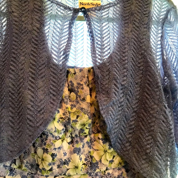 Northstyle Two piece knit jacket over floral lined dress - Picture 3 of 6